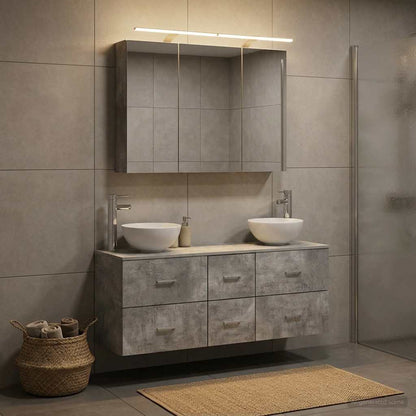 Bathroom Furniture Set 4 pcs Concrete Grey