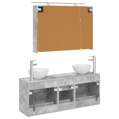 Bathroom Furniture Set 4 pcs Concrete Grey