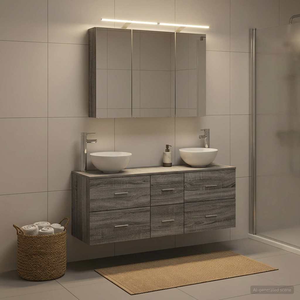 Bathroom Furniture Set 4 pcs Grey Sonoma