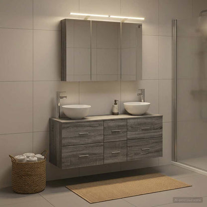 Bathroom Furniture Set 4 pcs Grey Sonoma