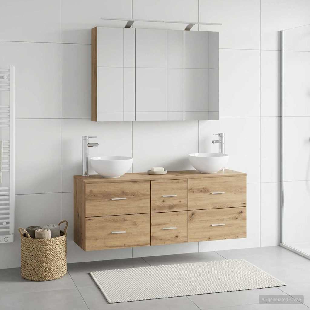 Bathroom Furniture Set 4 pcs Artisan Oak