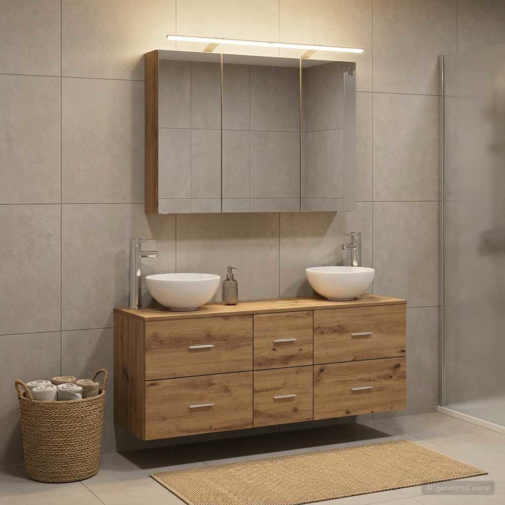 Bathroom Furniture Set 4 pcs Artisan Oak