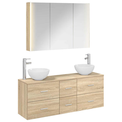 Bathroom Furniture Set 4 pcs Sonoma Oak