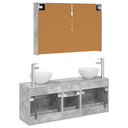 Bathroom Furniture Set 4 pcs Concrete Grey