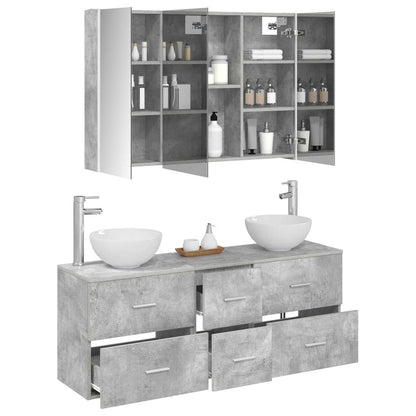 Bathroom Furniture Set 4 pcs Concrete Grey