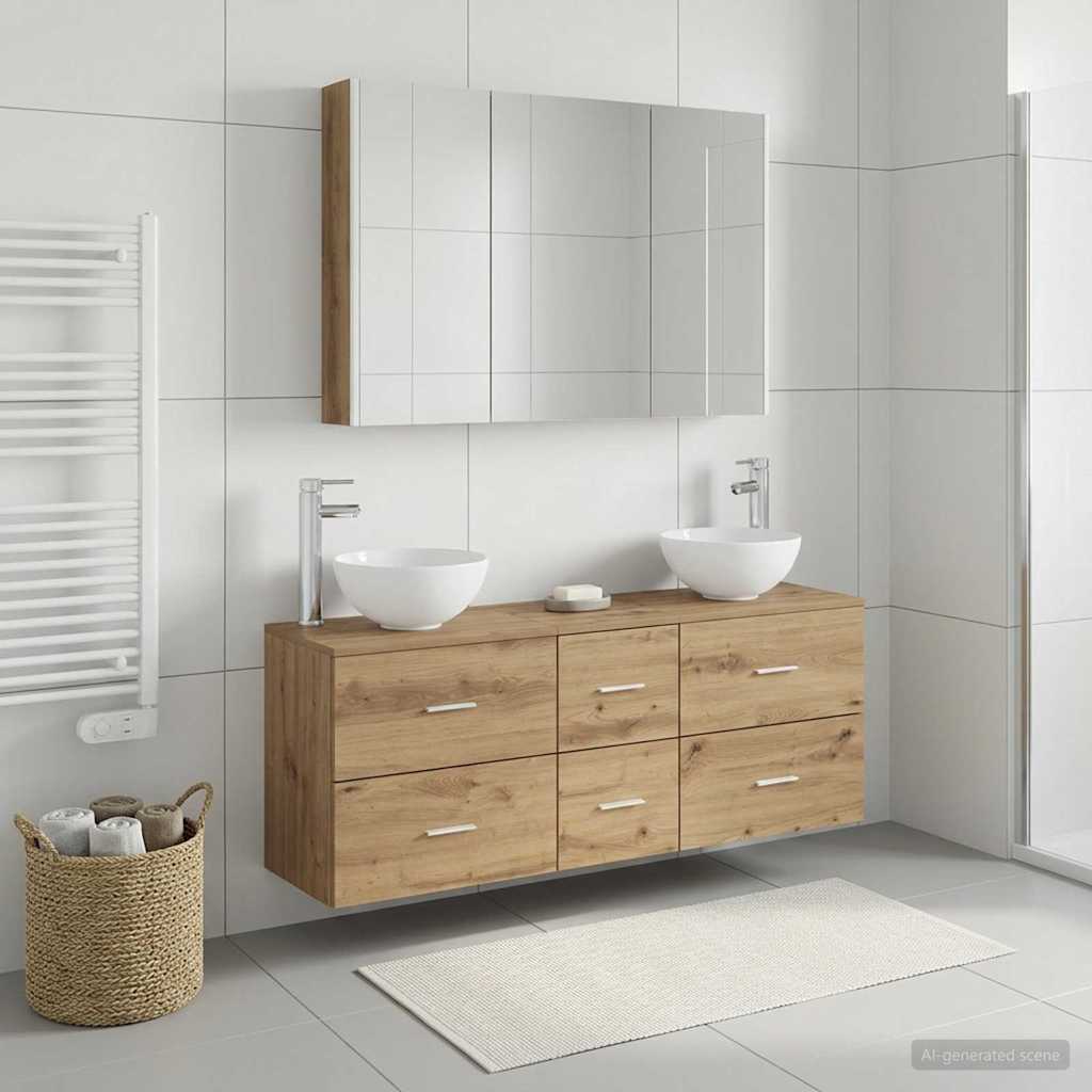 Bathroom Furniture Set 4 pcs Artisan Oak