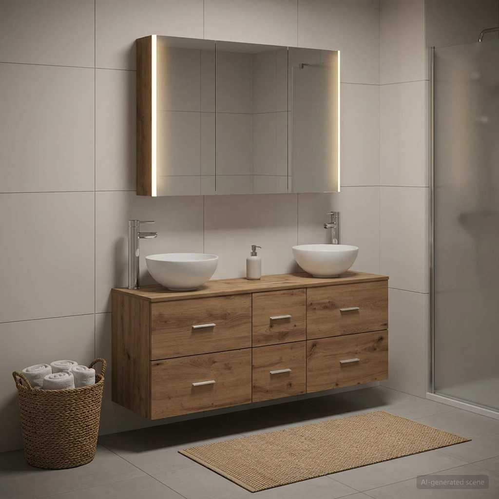 Bathroom Furniture Set 4 pcs Artisan Oak