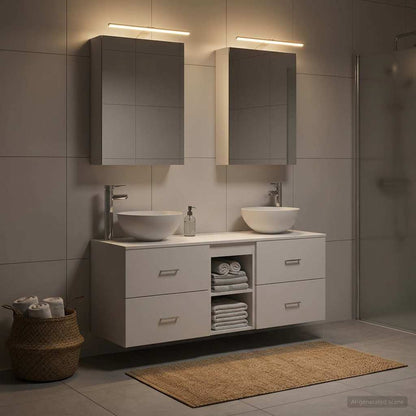 Bathroom Furniture Set 5 pcs White Engineered Wood and Glass