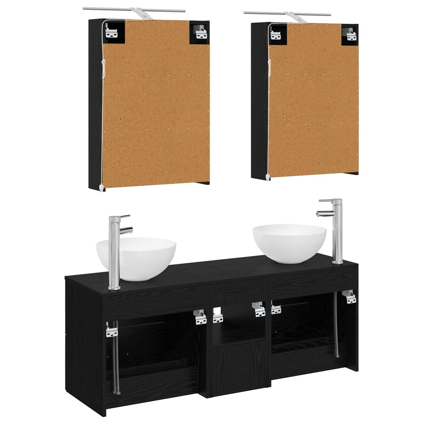 Bathroom Furniture Set 5 pcs Black Oak