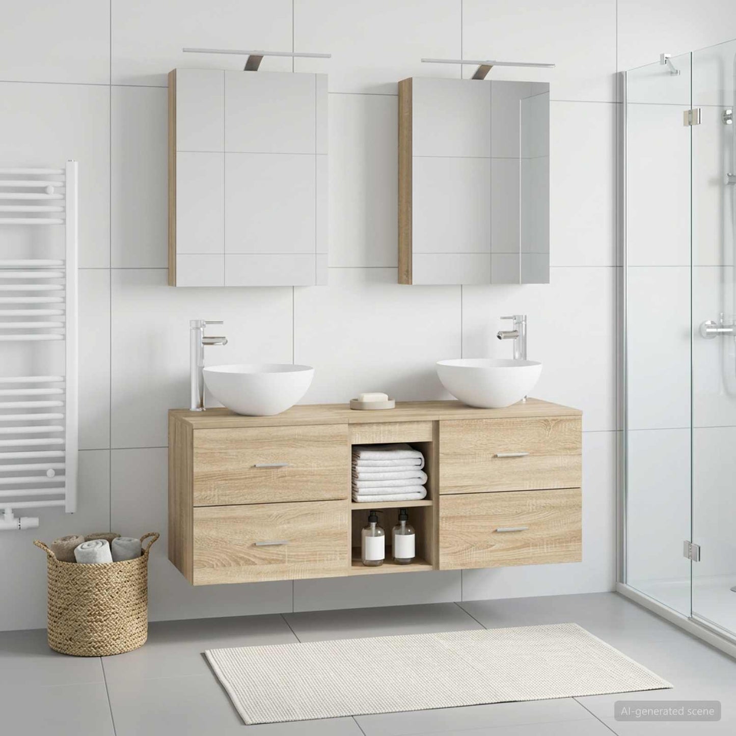 Bathroom Furniture Set 5 pcs Sonoma Oak