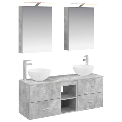 Bathroom Furniture Set 5 pcs Concrete Grey