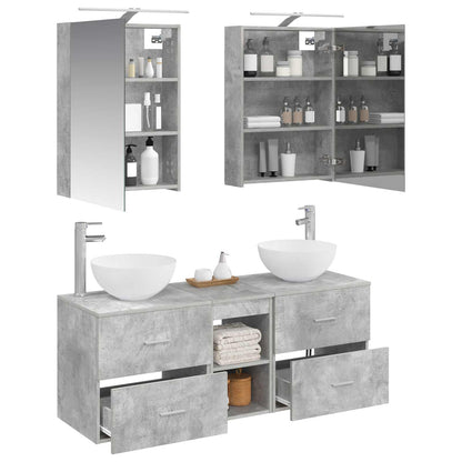 Bathroom Furniture Set 5 pcs Concrete Grey