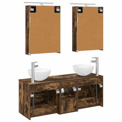 Bathroom Furniture Set 5 pcs Smoked Oak