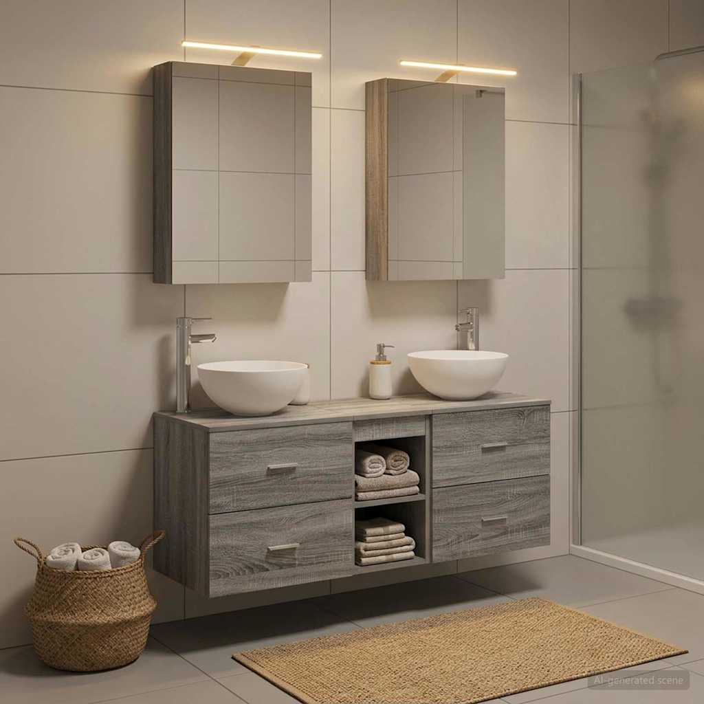Bathroom Furniture Set 5 pcs Grey Sonoma