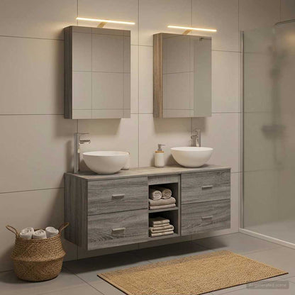 Bathroom Furniture Set 5 pcs Grey Sonoma