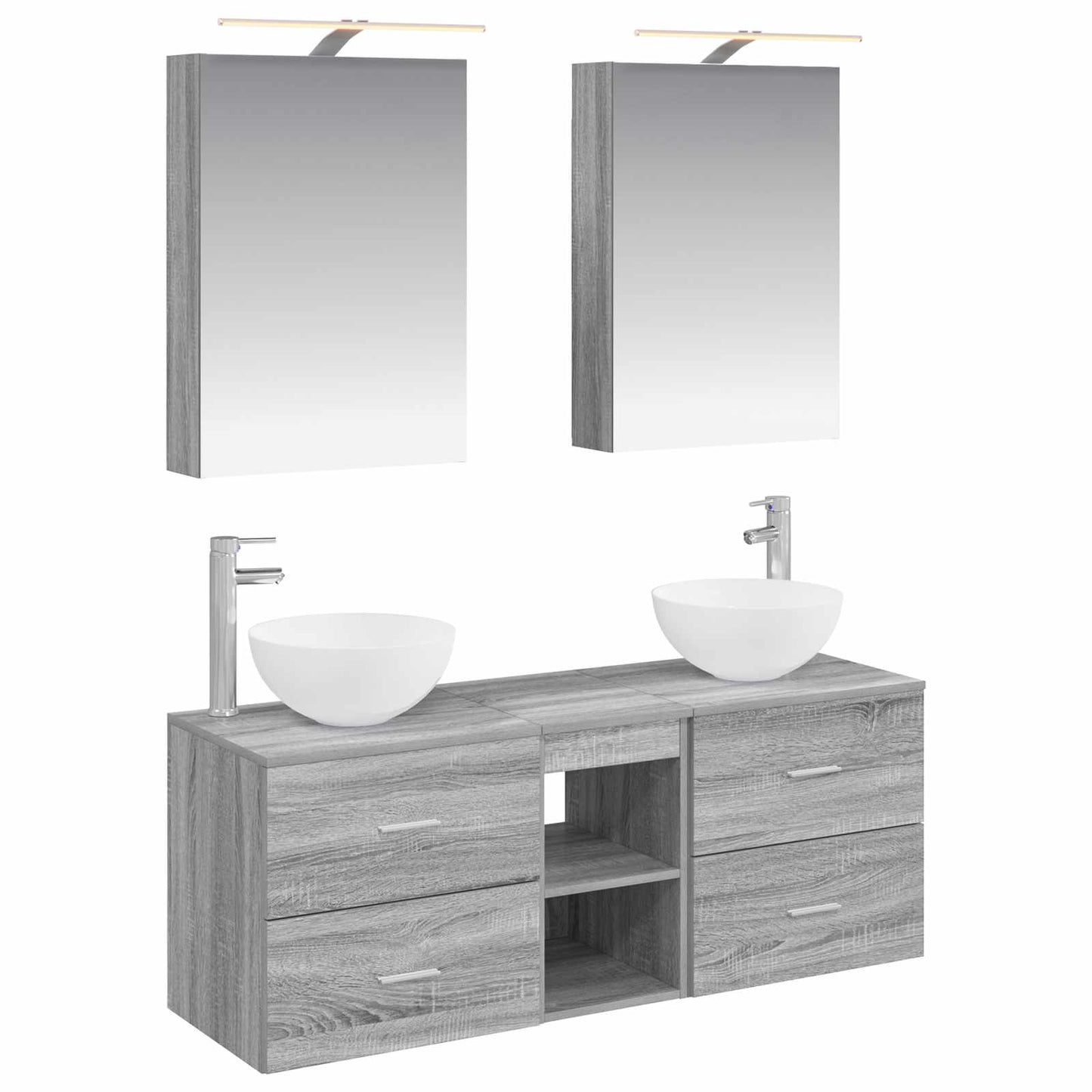Bathroom Furniture Set 5 pcs Grey Sonoma