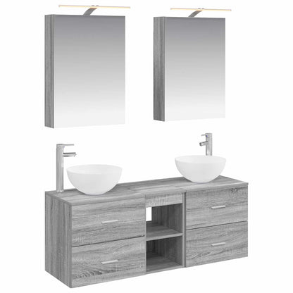 Bathroom Furniture Set 5 pcs Grey Sonoma