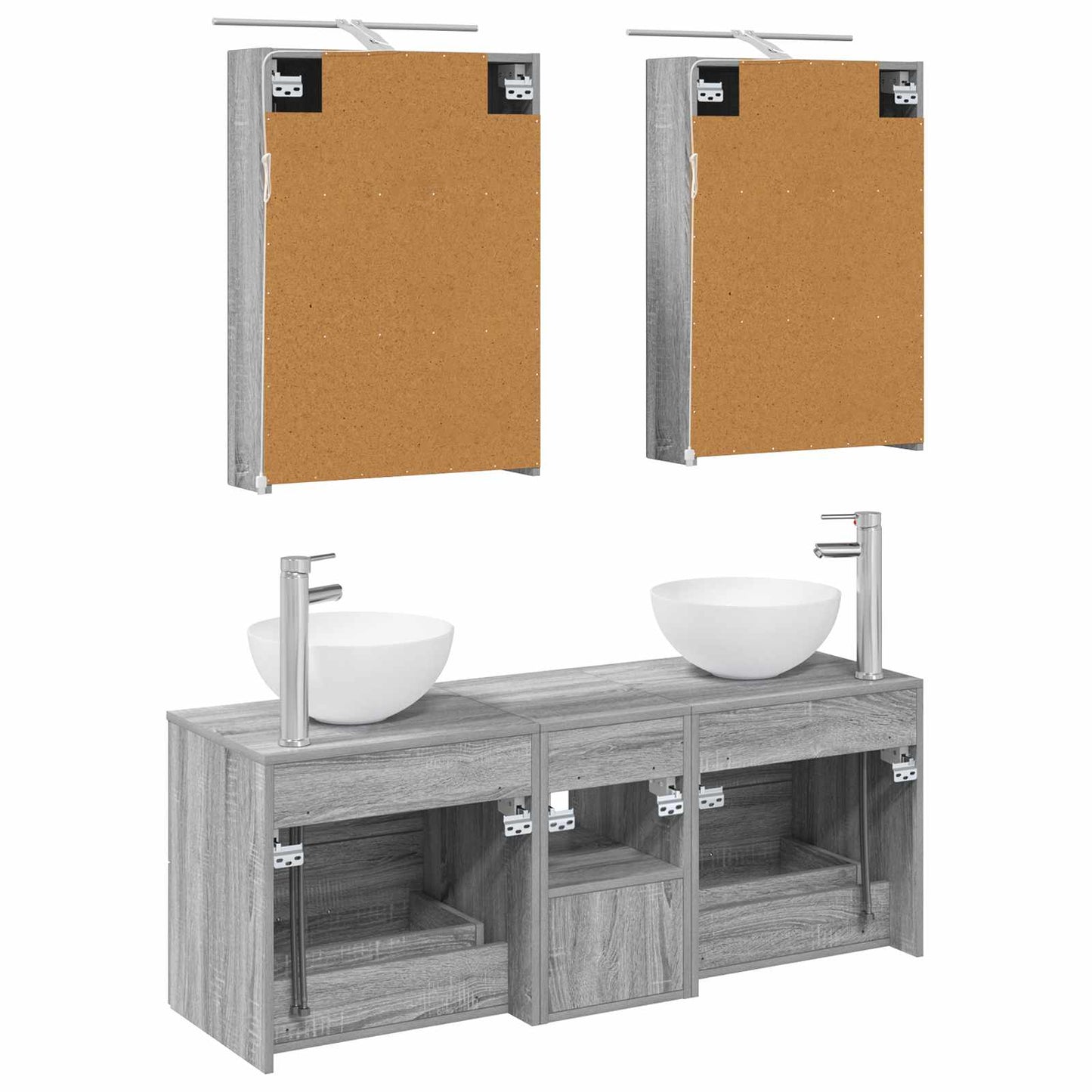 Bathroom Furniture Set 5 pcs Grey Sonoma