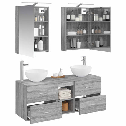 Bathroom Furniture Set 5 pcs Grey Sonoma