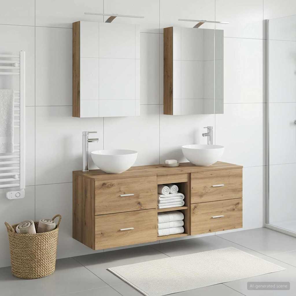 Bathroom Furniture Set 5 pcs Artisan Oak