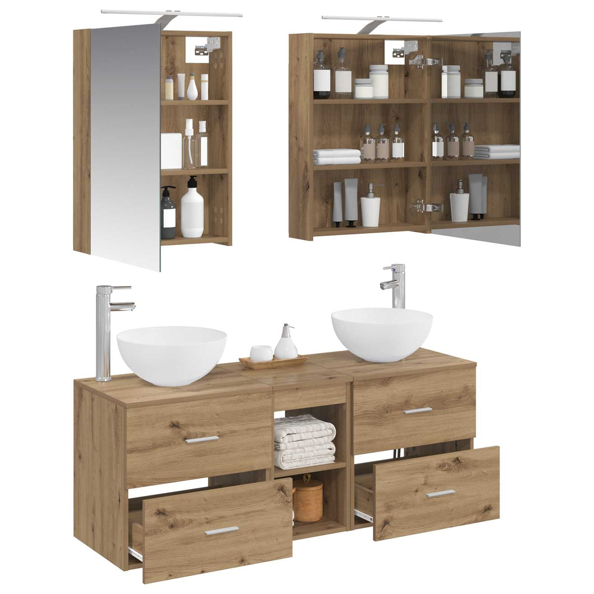 Bathroom Furniture Set 5 pcs Artisan Oak