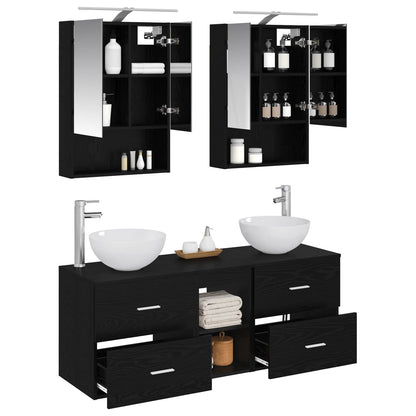 Bathroom Furniture Set 5 pcs Black Oak