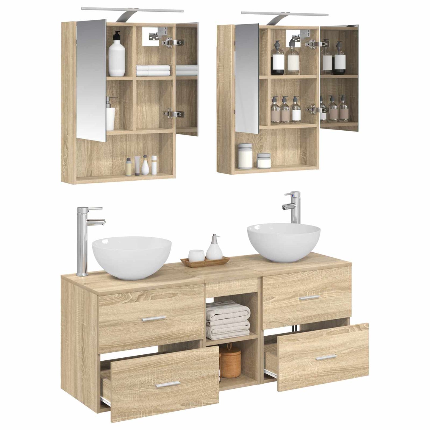 Bathroom Furniture Set 5 pcs Sonoma Oak