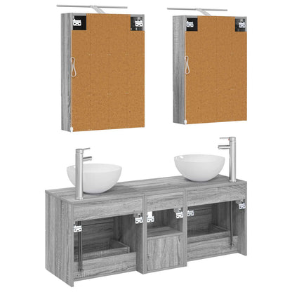 Bathroom Furniture Set 5 pcs Grey Sonoma