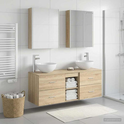 Bathroom Furniture Set 5 pcs Sonoma Oak