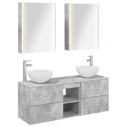 Bathroom Furniture Set 5 pcs Concrete Grey