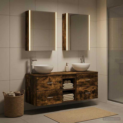 Bathroom Furniture Set 5 pcs Smoked Oak