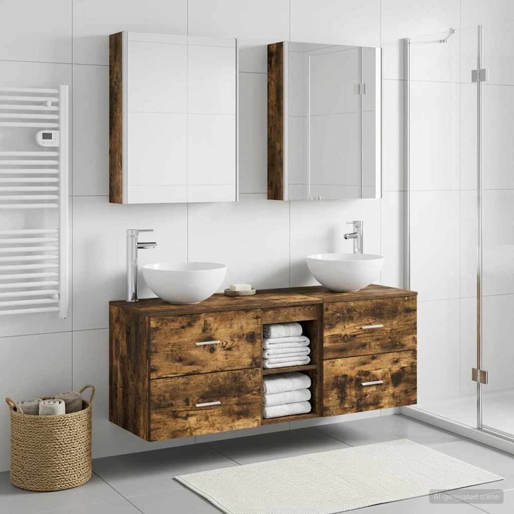Bathroom Furniture Set 5 pcs Smoked Oak
