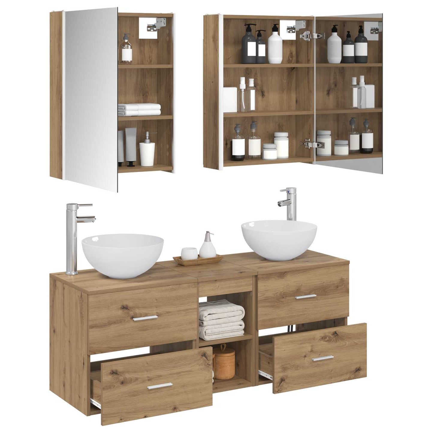 Bathroom Furniture Set 5 pcs Artisan Oak
