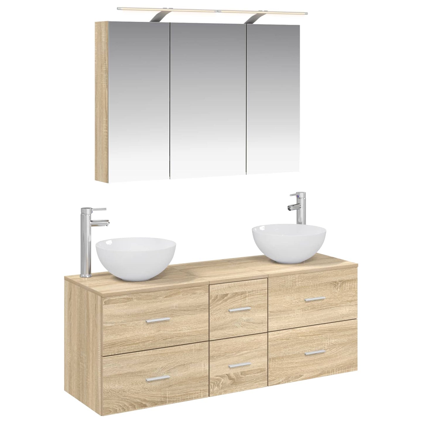 Bathroom Furniture Set 4 pcs Sonoma Oak