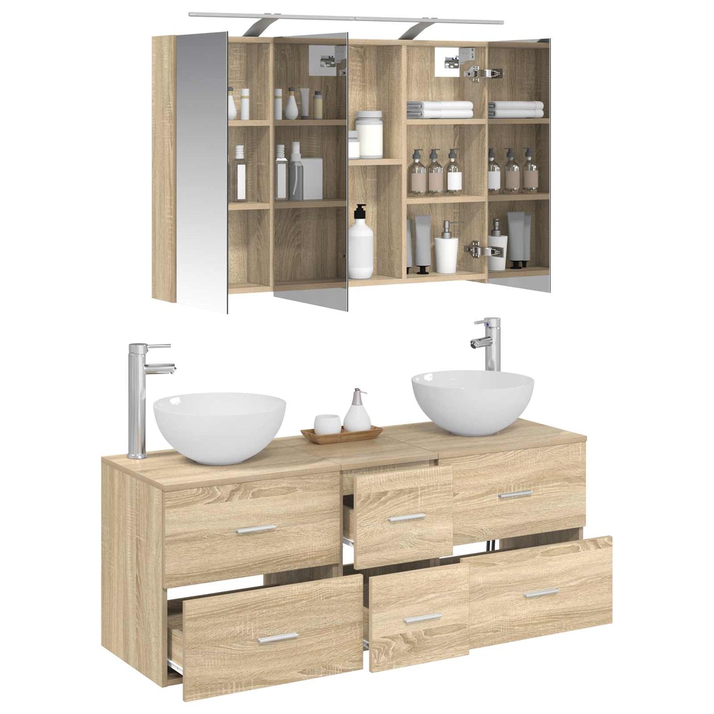 Bathroom Furniture Set 4 pcs Sonoma Oak