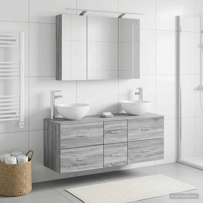 Bathroom Furniture Set 4 pcs Grey Sonoma