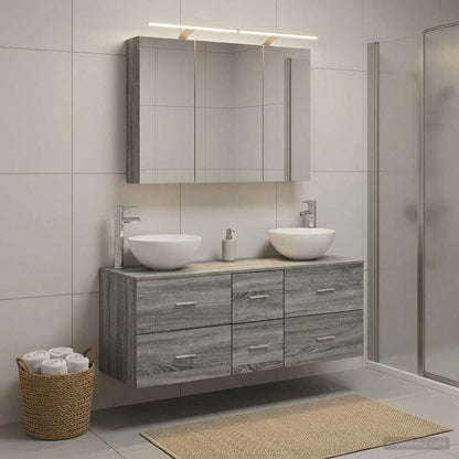 Bathroom Furniture Set 4 pcs Grey Sonoma
