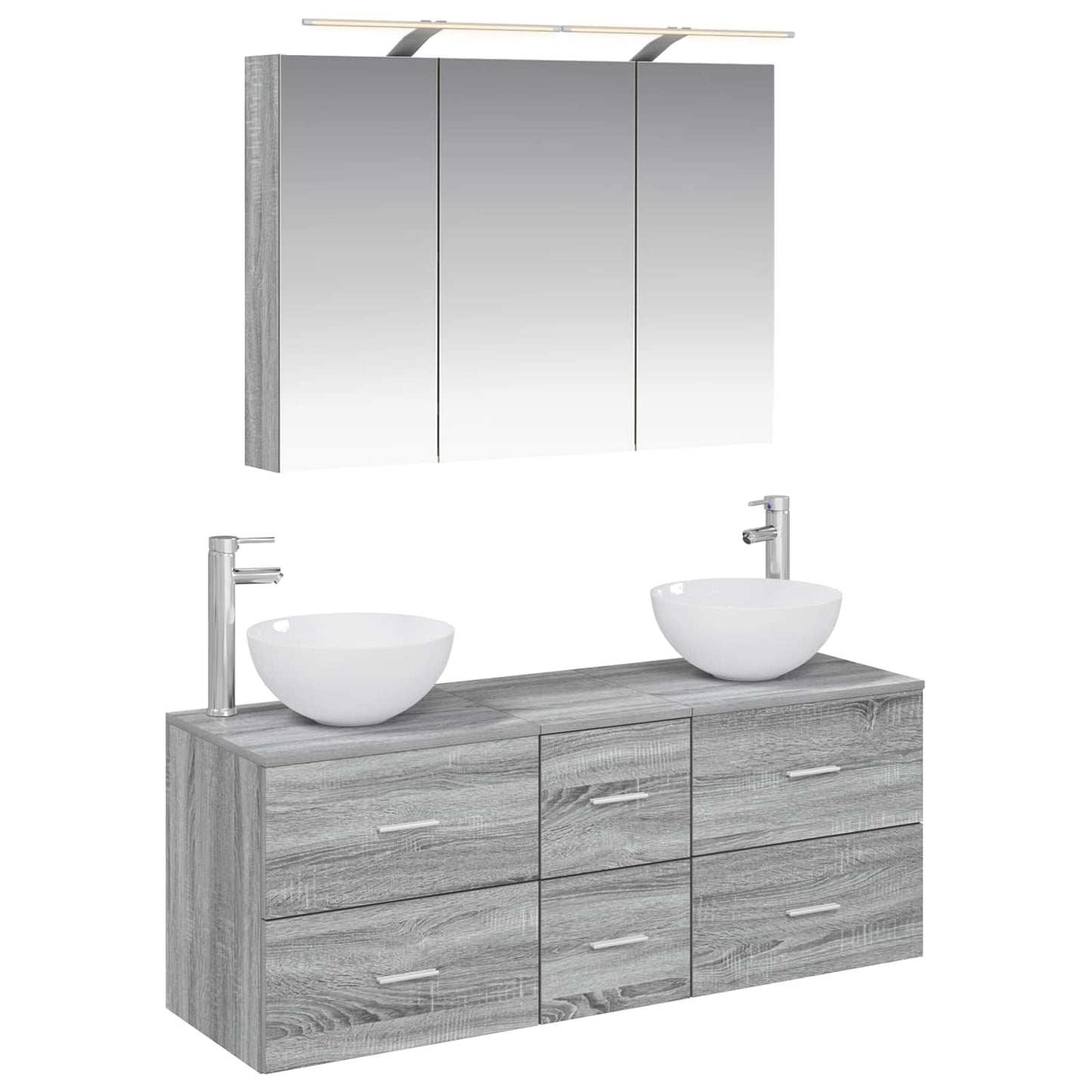 Bathroom Furniture Set 4 pcs Grey Sonoma