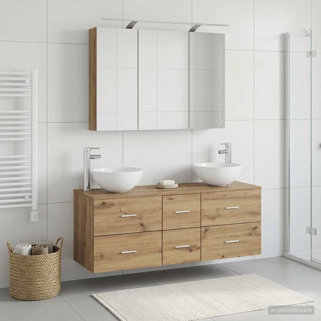 Bathroom Furniture Set 4 pcs Artisan Oak