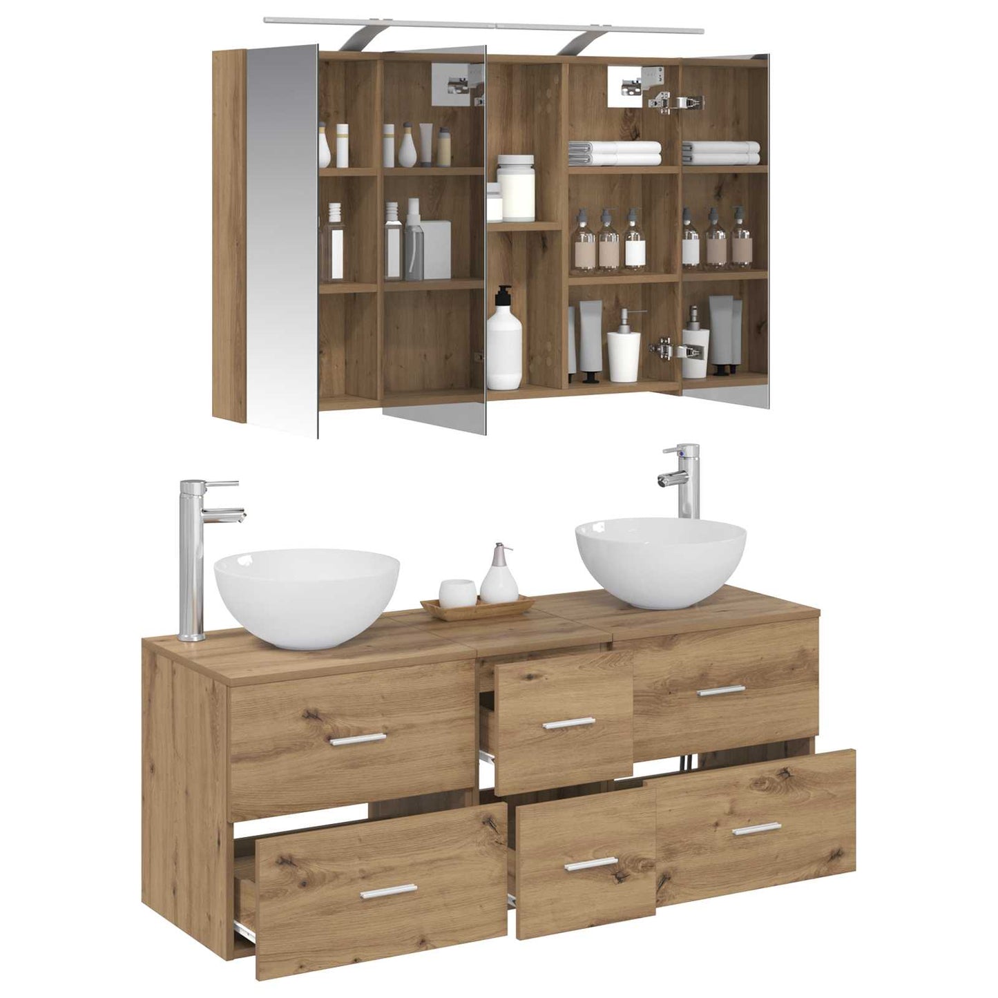 Bathroom Furniture Set 4 pcs Artisan Oak