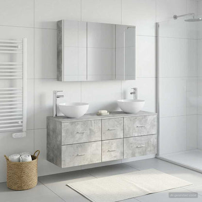 Bathroom Furniture Set 4 pcs Concrete Grey