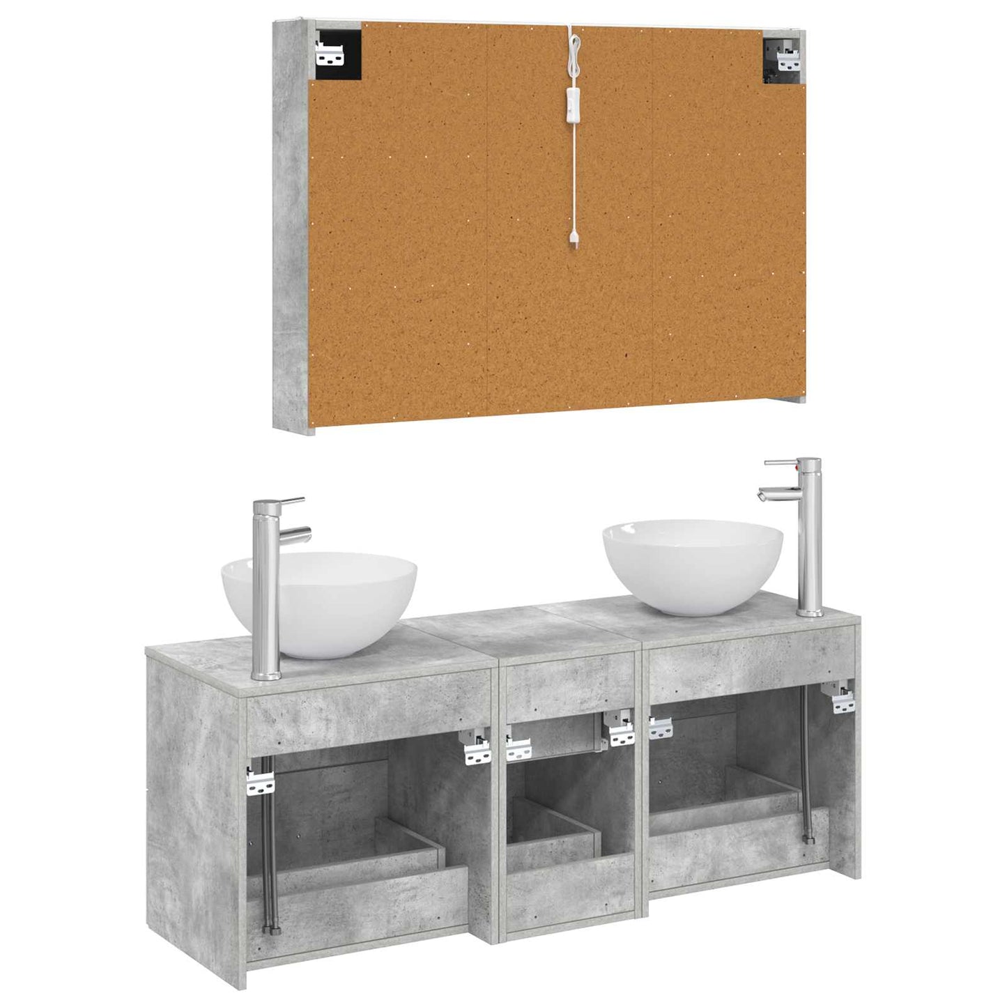 Bathroom Furniture Set 4 pcs Concrete Grey