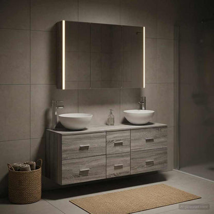 Bathroom Furniture Set 4 pcs Grey Sonoma