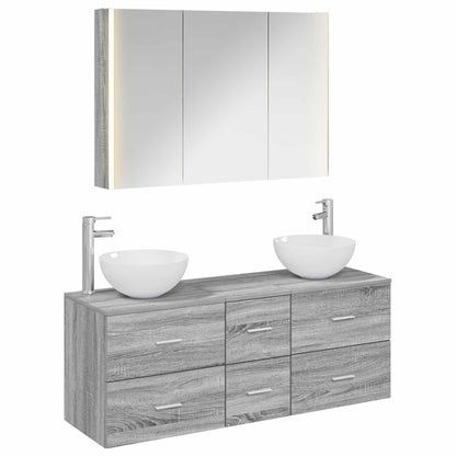 Bathroom Furniture Set 4 pcs Grey Sonoma