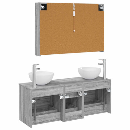 Bathroom Furniture Set 4 pcs Grey Sonoma