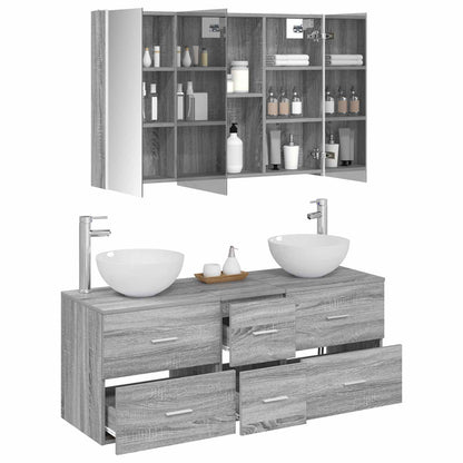 Bathroom Furniture Set 4 pcs Grey Sonoma