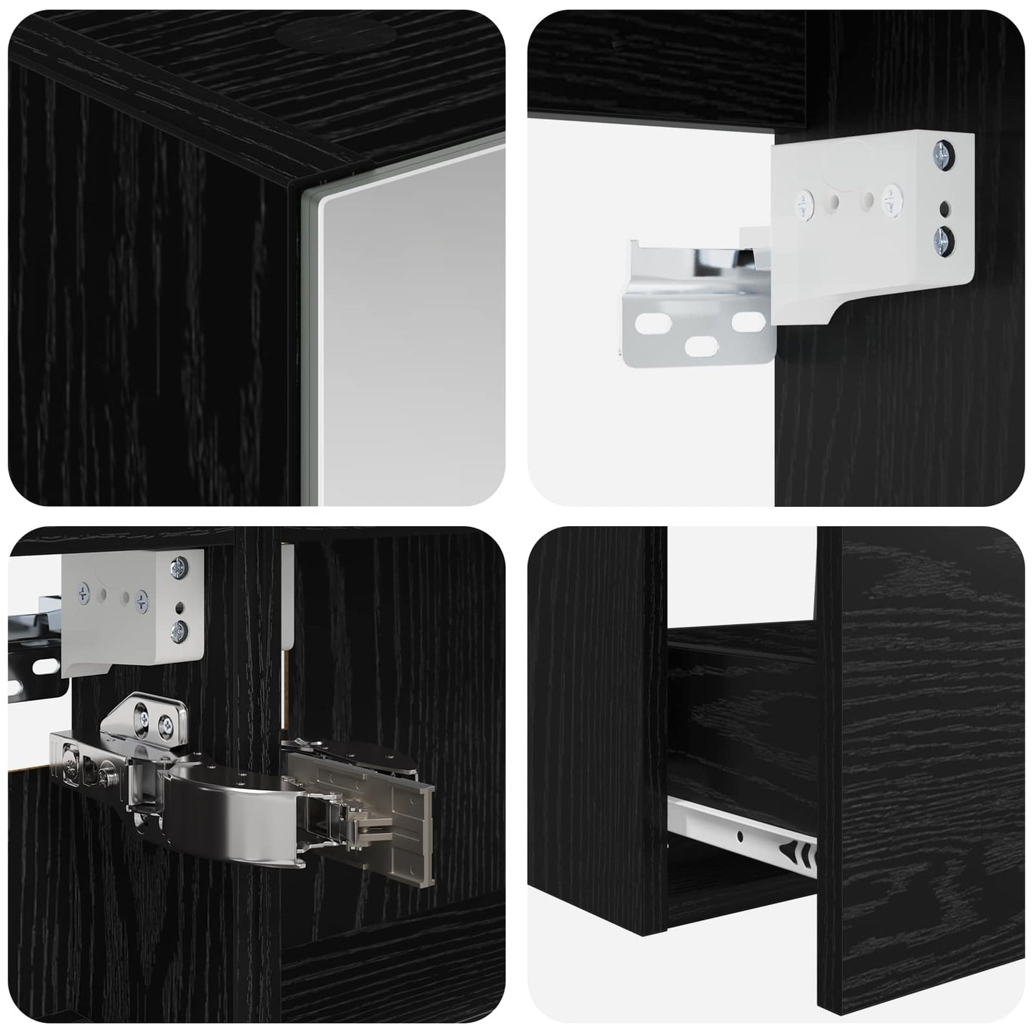 Bathroom Furniture Set 5 pcs Black Oak