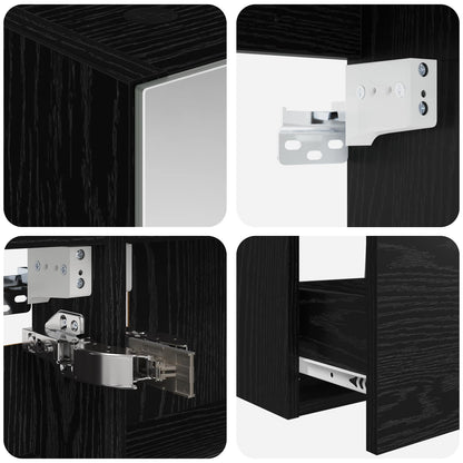 Bathroom Furniture Set 5 pcs Black Oak