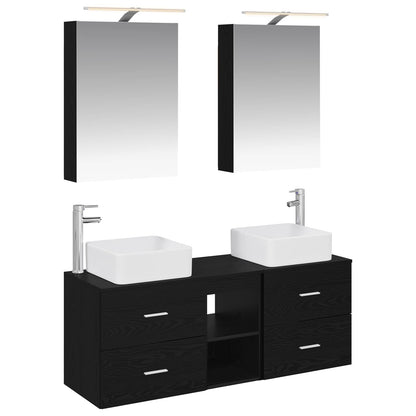 Bathroom Furniture Set 5 pcs Black Oak
