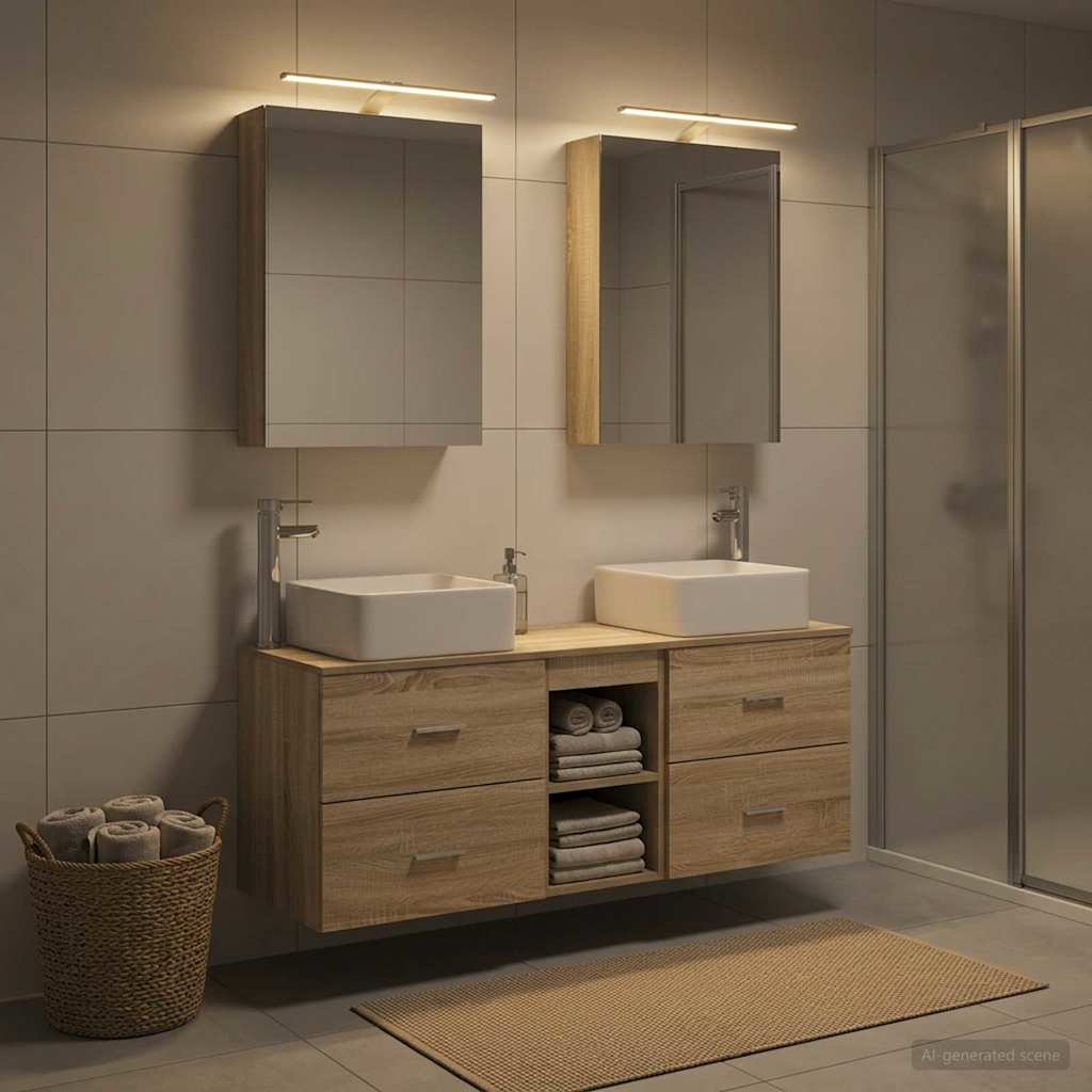 Bathroom Furniture Set 5 pcs Sonoma Oak